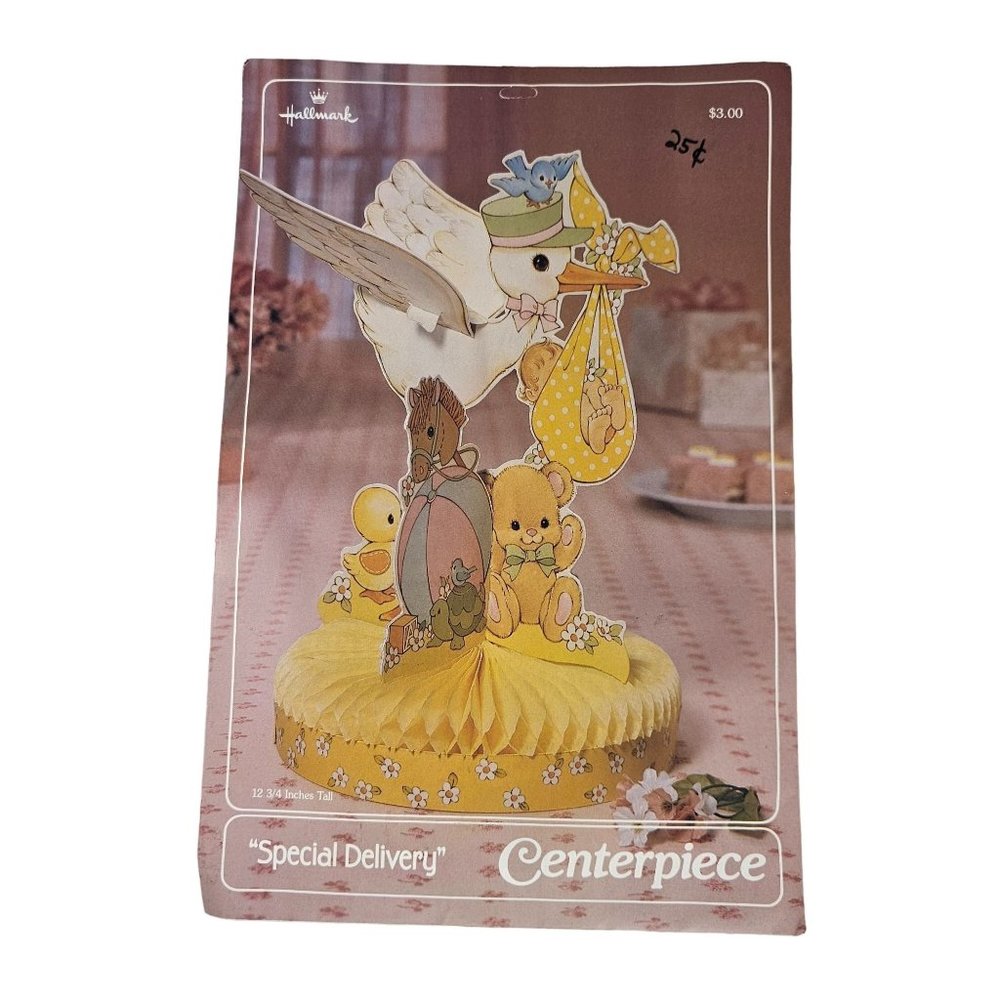 Vintage Hallmark Centerpiece Special Delivery Baby Shower Decor